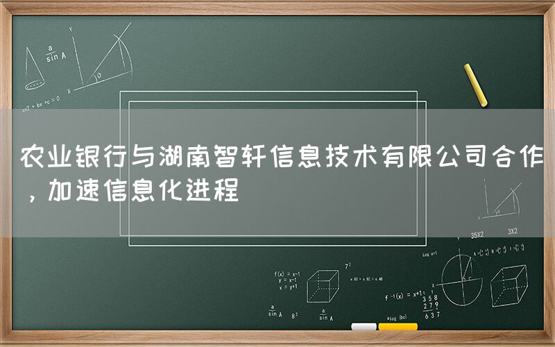 农业银行与湖南智轩合作，加速信息化进程(1)