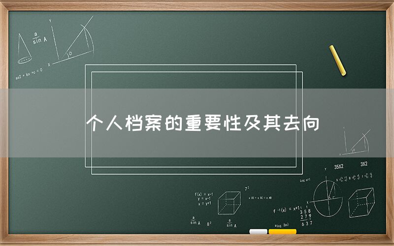  个人档案的重要性及其去向