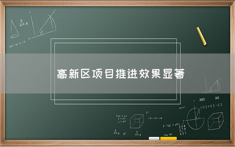  高新区项目推进效果显著